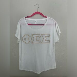PHI SIGMA SIGMA gold and white sorority stitched letters